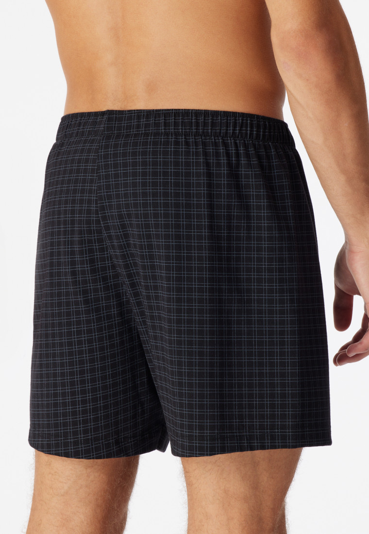 Boxer shorts jersey black checked - Cotton Casuals