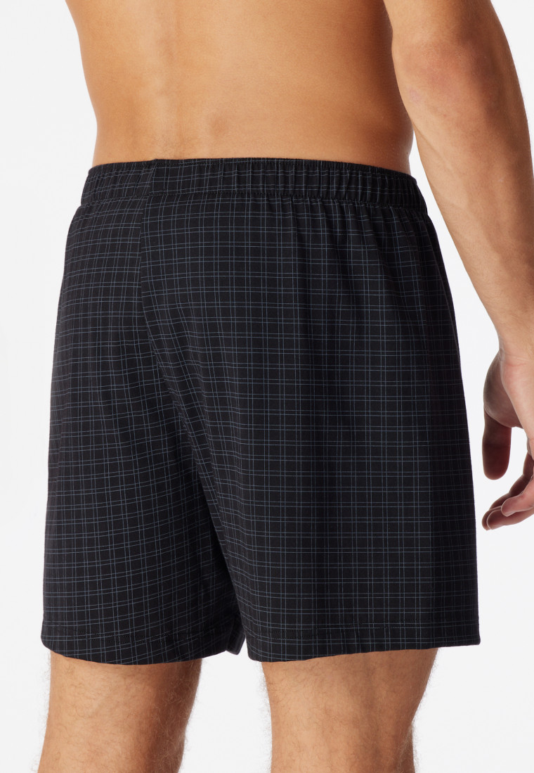 Boxer in jersey a quadri di colore nero - Cotton Casuals