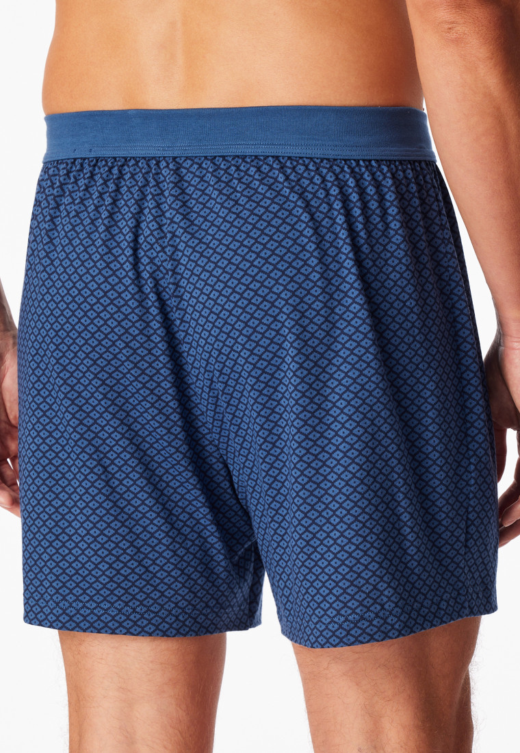 Boxer shorts Organic Cotton patterned atlantic blue - Comfort Fit