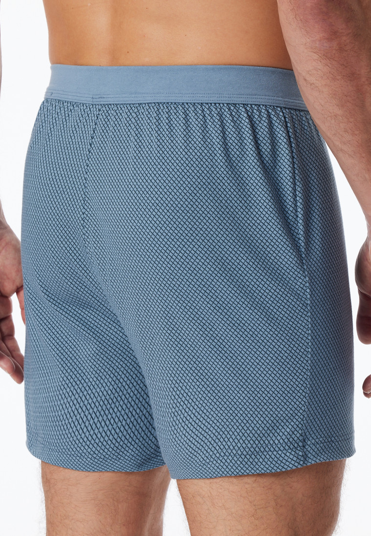 Boxershorts Organic Cotton gemustert blaugrau - Comfort Fit