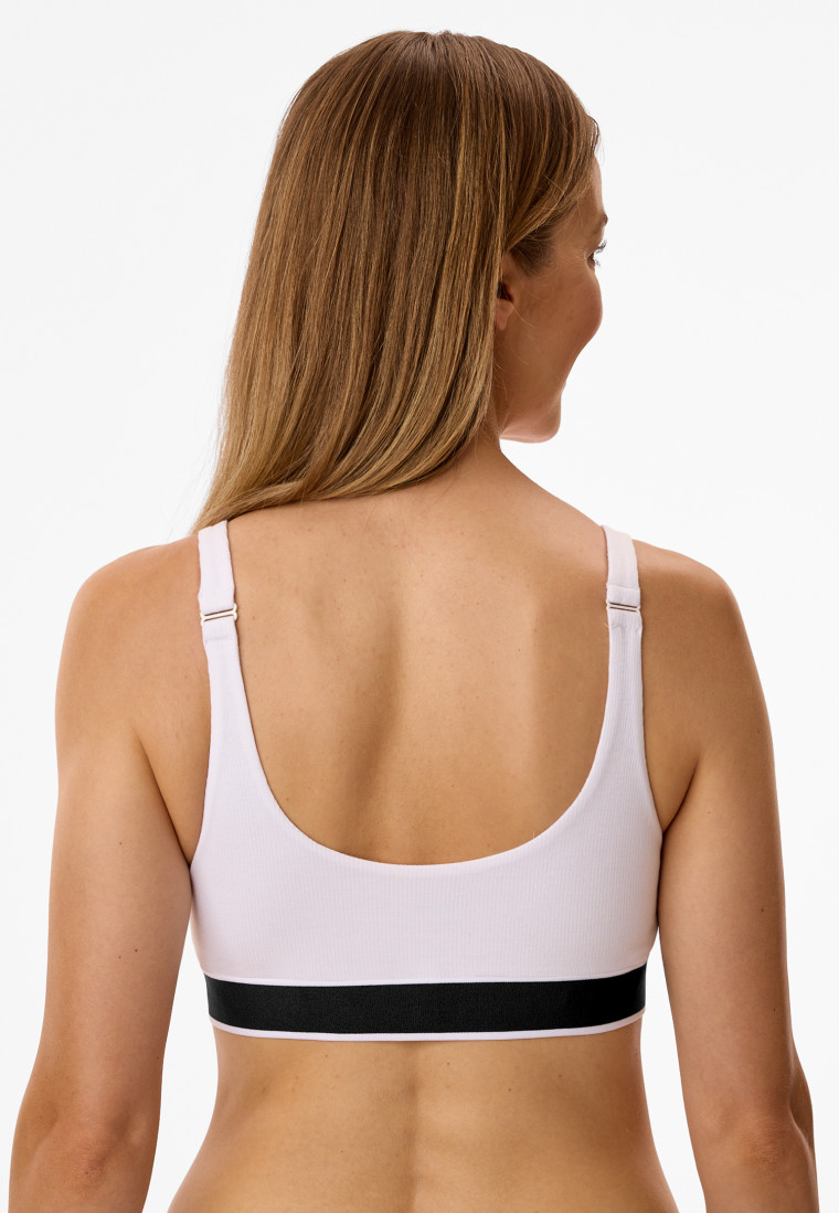 Bustier Doppelripp Organic Cotton weiss - Pure Rib