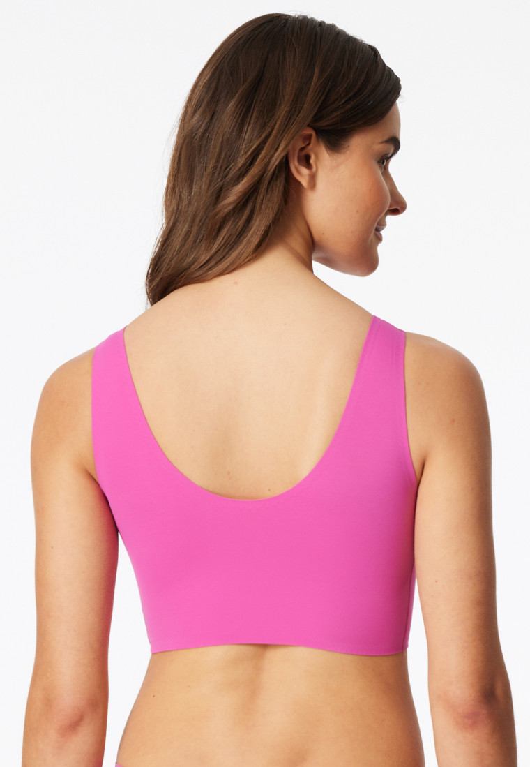Bustier microvezel uitneembare pads fuchsia - Invisible Soft