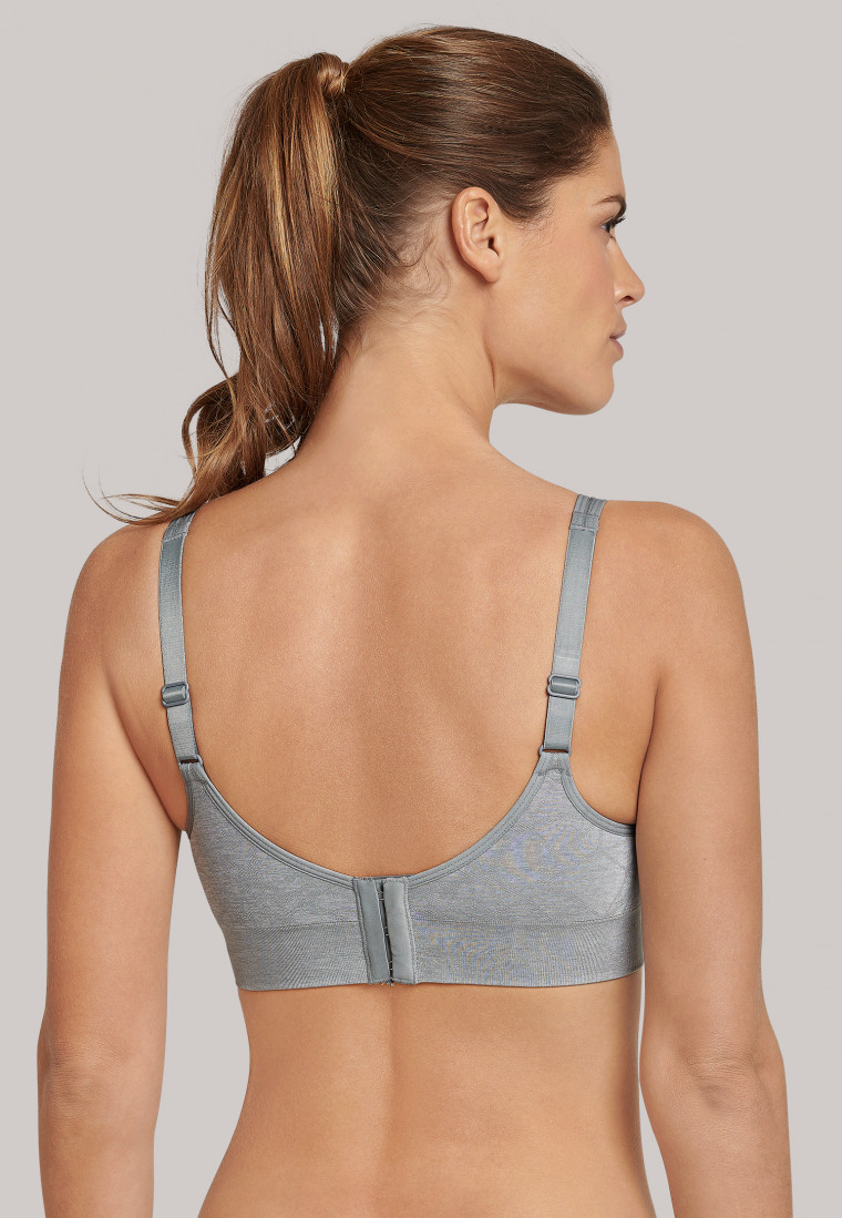 Reggiseno bustier con imbottiture rimovibili senza cuciture grigio argento - Active Mesh Light