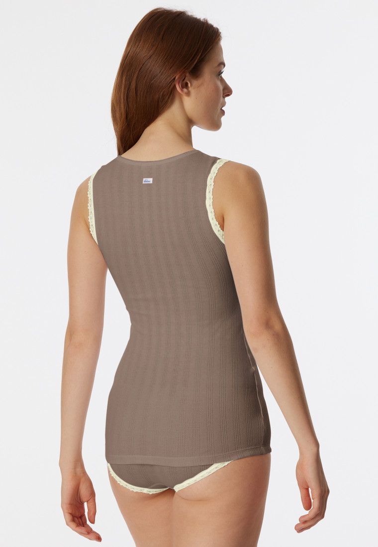 Chemisette taupe - Revival Agathe