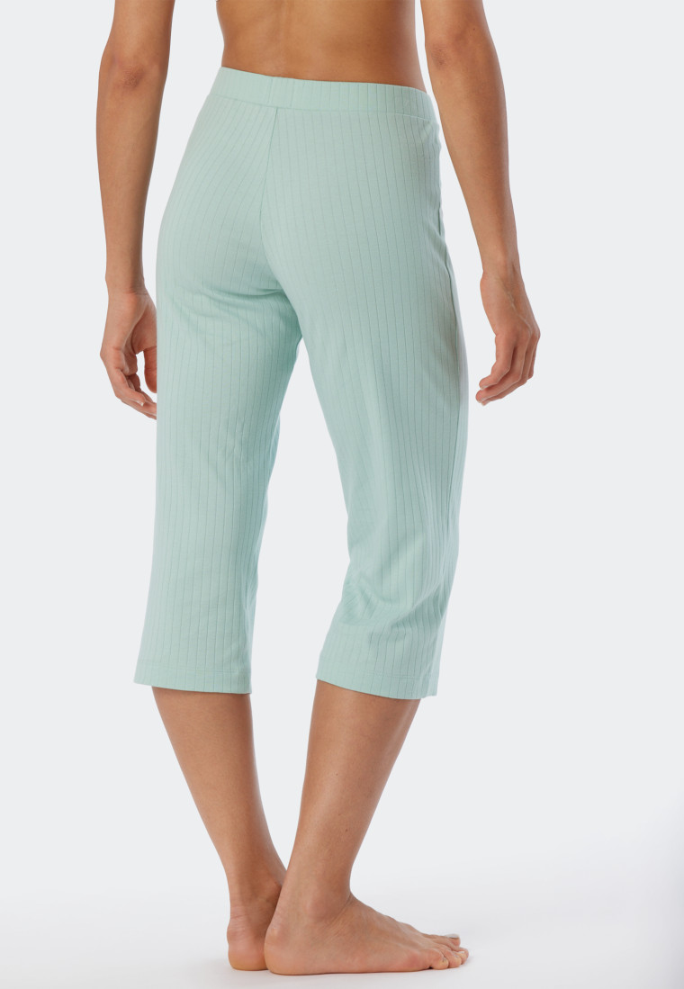 Pants 3/4-length interlock organic cotton ribbed look mint - Mix+Relax