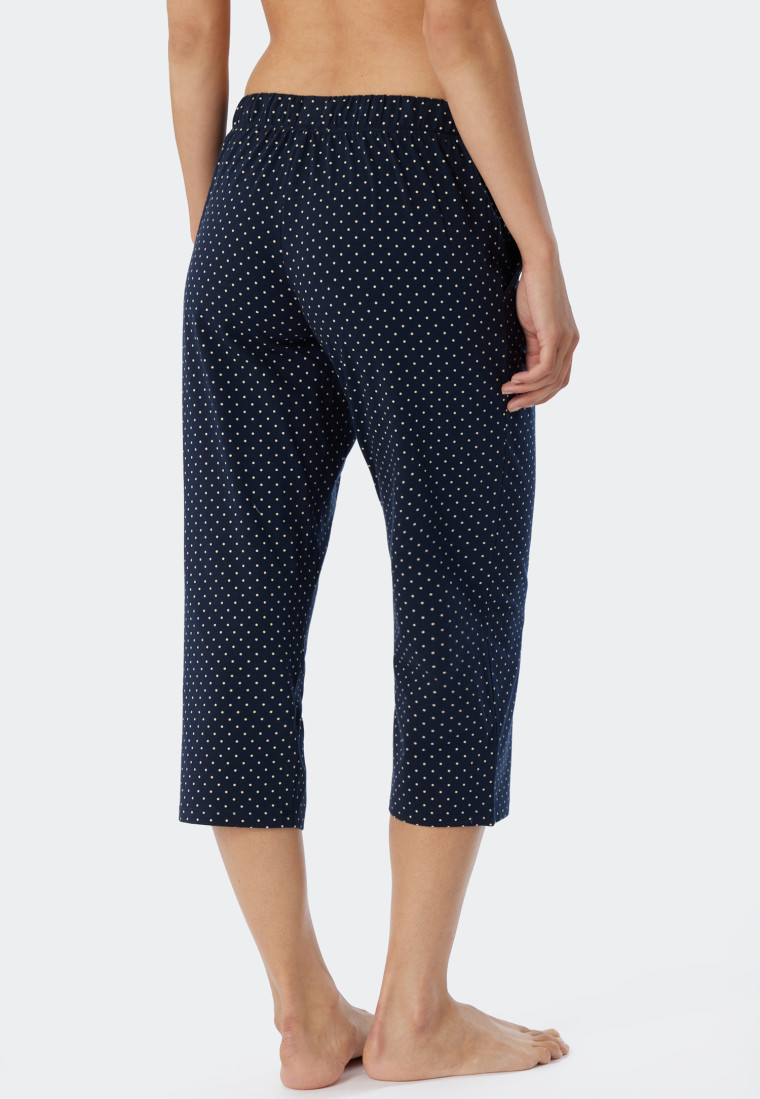 Pantalon 3/4 pois bleu foncé - Mix+Relax