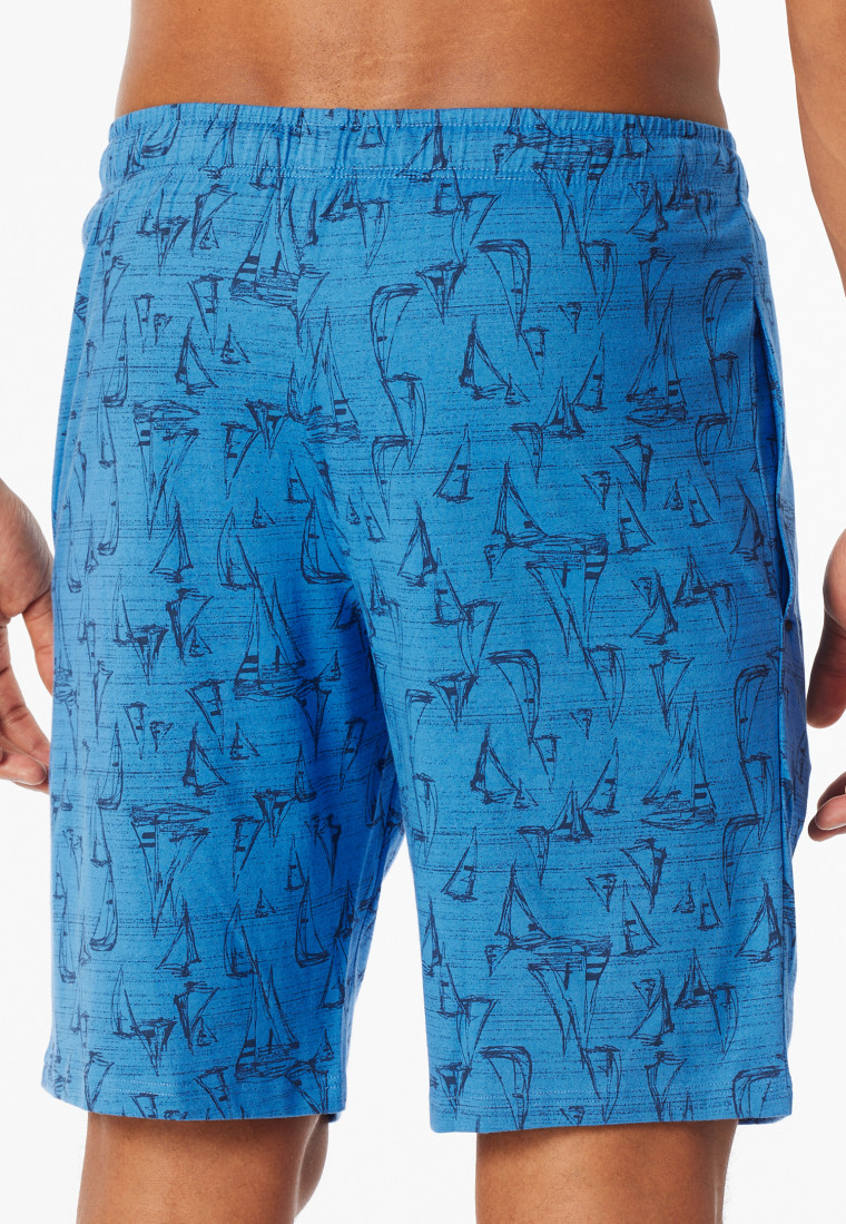 Korte broek indigo patroon - Mix+ Relax