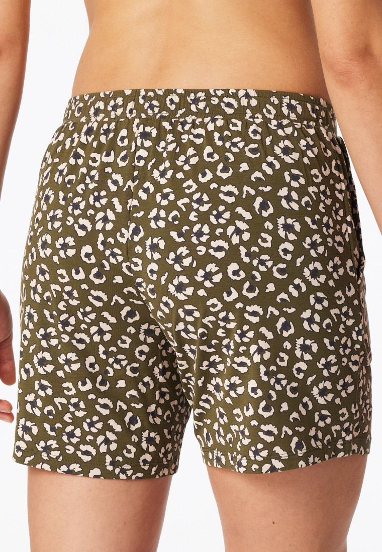 Korte broek met patroon in olijf - Mix+Relax