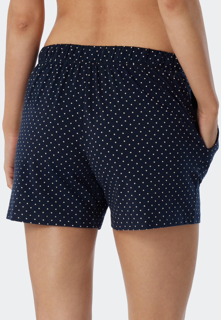 Pantaloni corti a pois, blu scuro - Mix+Relax