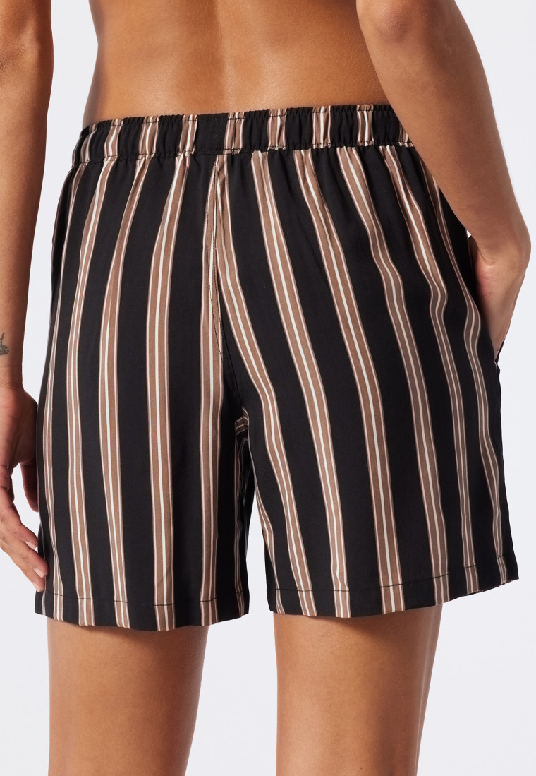 Pants short woven viscose stripes black - Mix & Relax