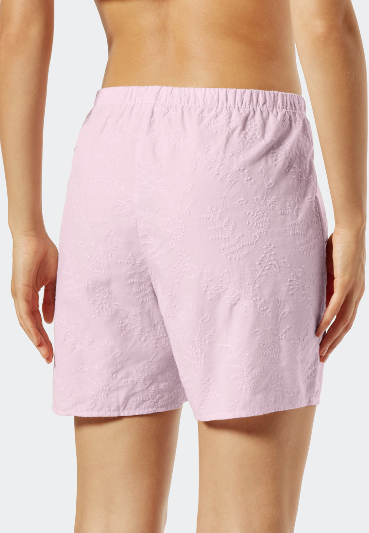 Pants short woven fabric embroidery lilac - Mix & Relax