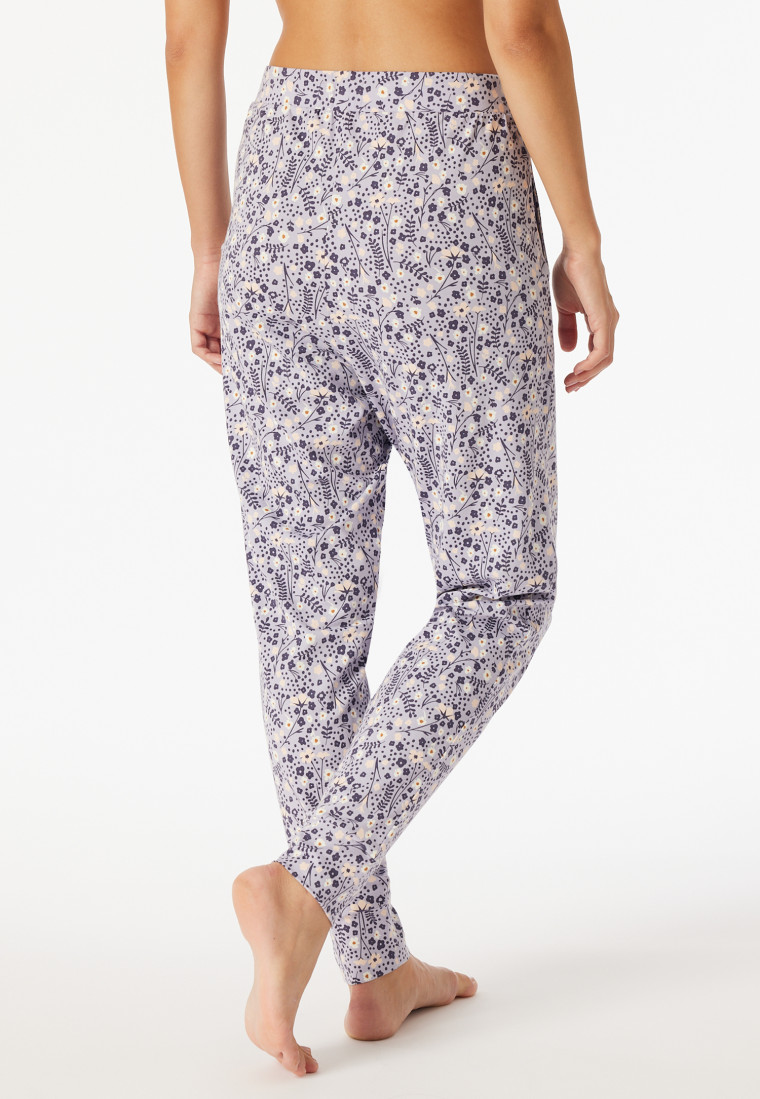 Hose lang Bündchen Blumen multicolor - Mix+Relax