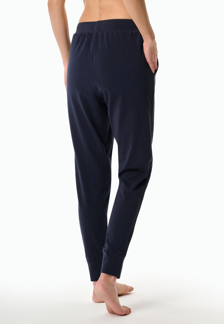 Hose lang Bündchen dunkelblau - Mix+Relax