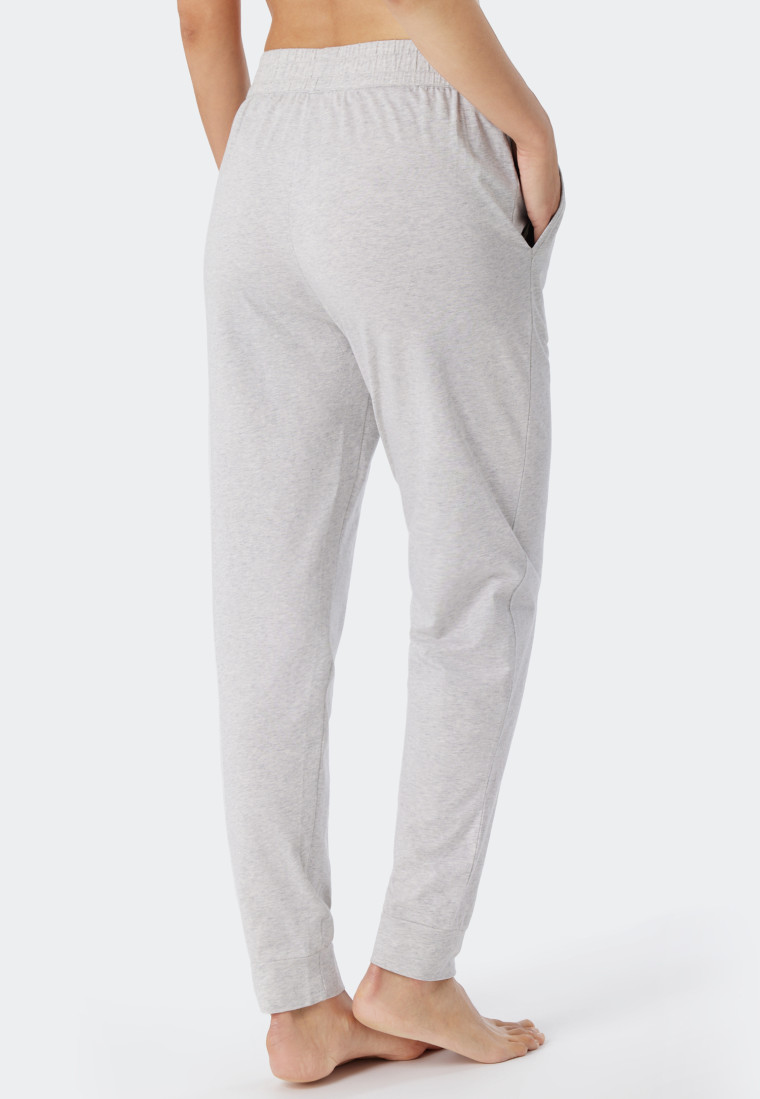 Pantaloni lunghi con estremità a costine di colore grigio mélange - Mix+Relax