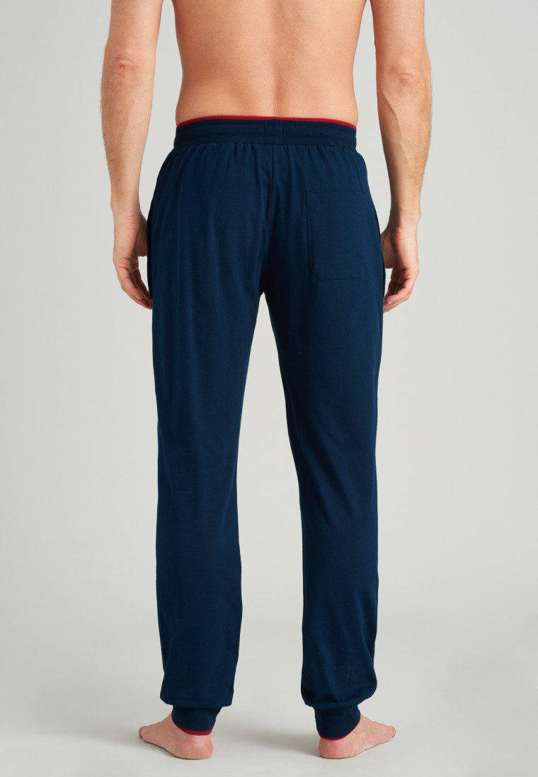 Pantalon long poignets rayures bleu nuit - Mix + Relax