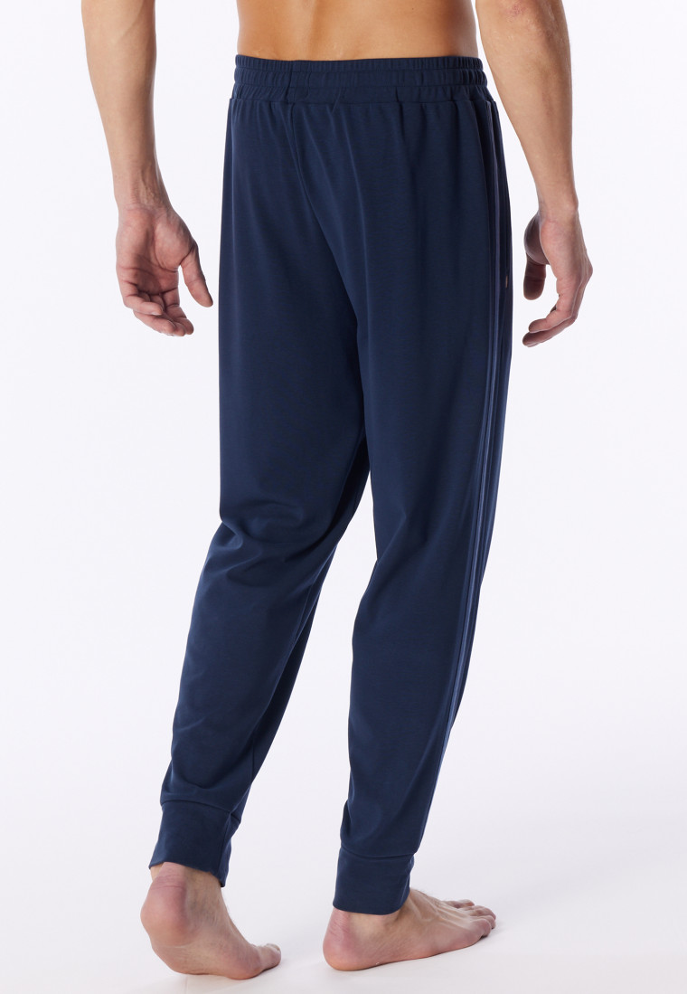 Langere broek met fijne fijnrib-manchetten, warm, deep sea blue - Mix+ Relax