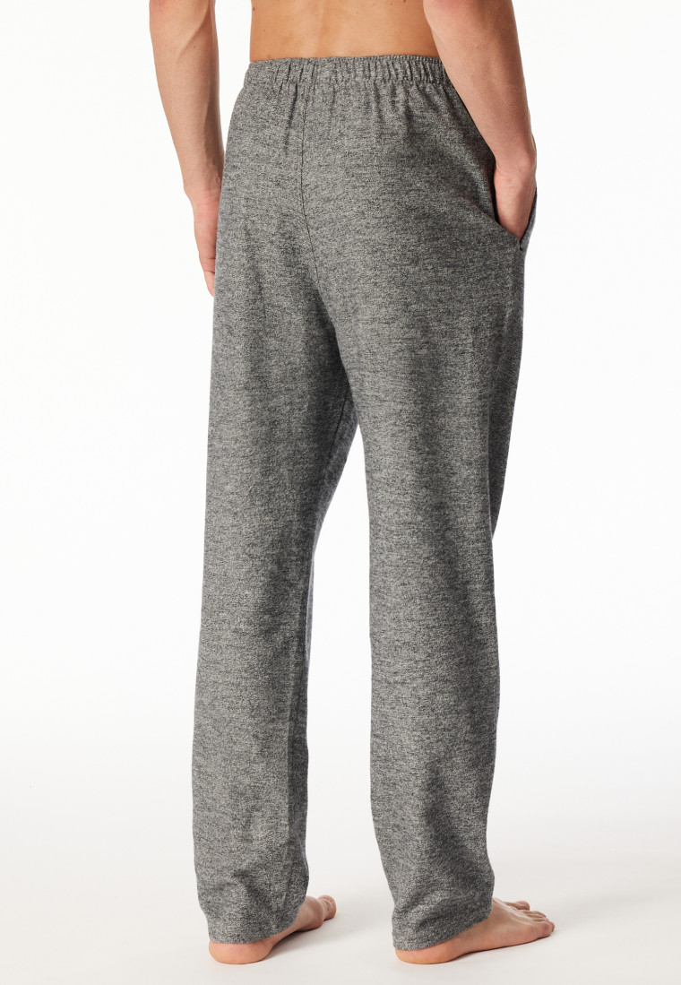 Hose lang Flanell dunkelgrau-meliert - Mix+Relax