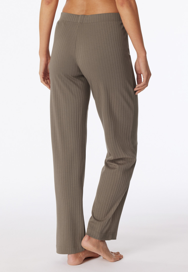 Pantaloni lunghi in Interlock di cotone biologico, grigio tortora - Mix+Relax