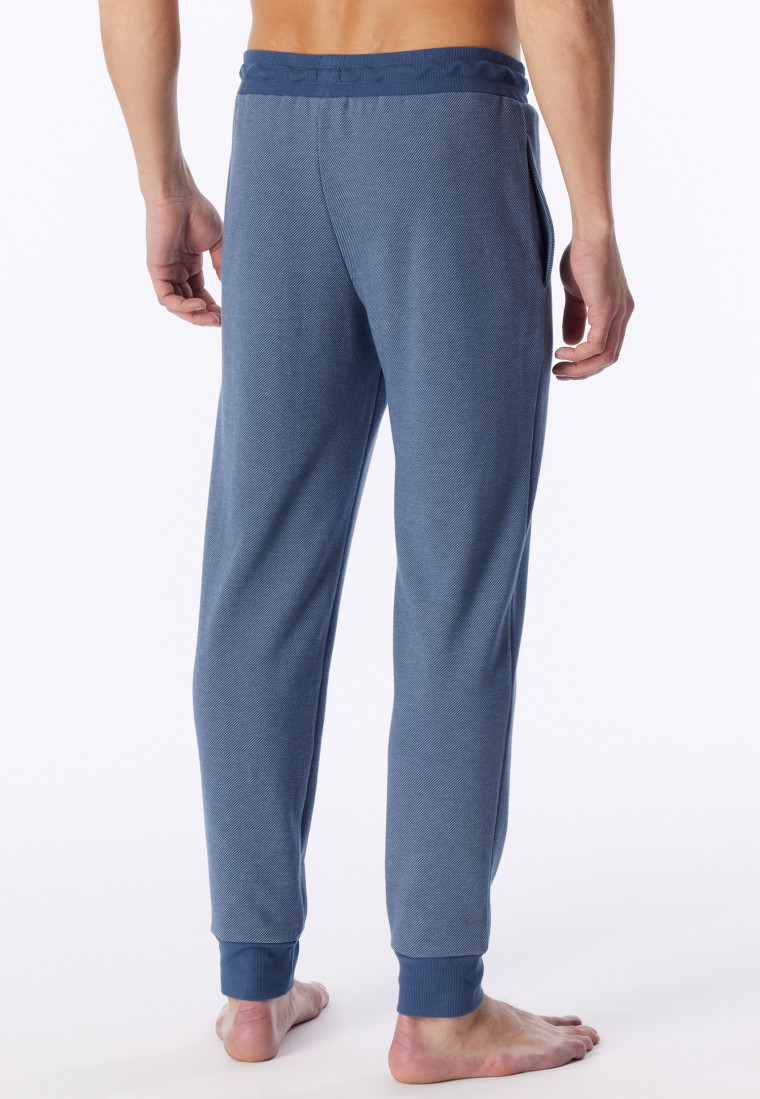 Langere broek met jacquardmanchetten in faded denim - Mix+ Relax