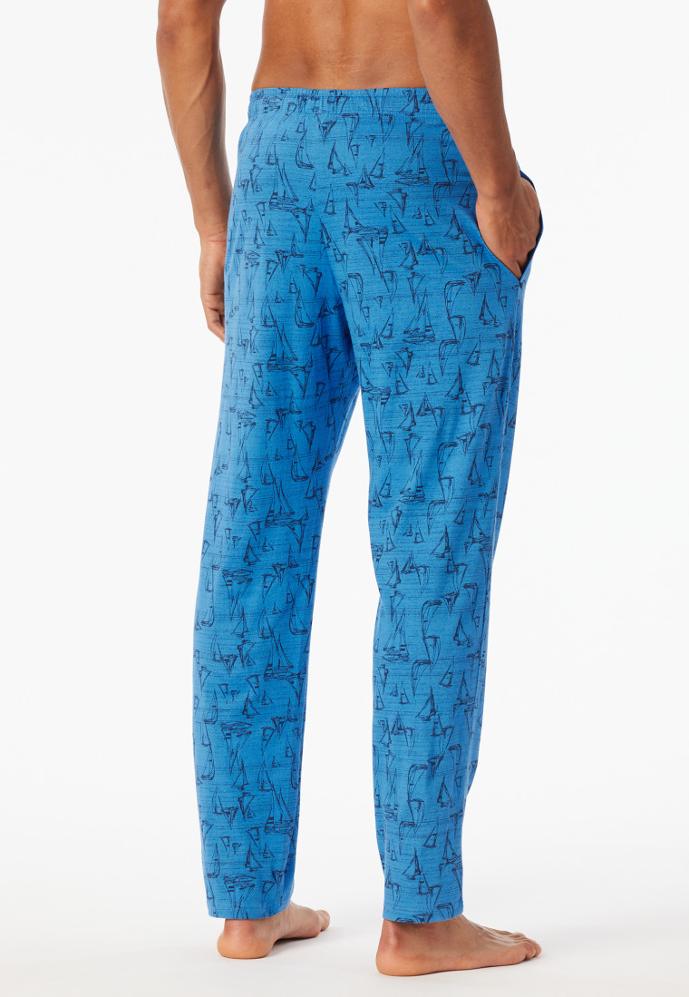 Lange broek met bedrukt maritiem indigo - Mix+ Relax