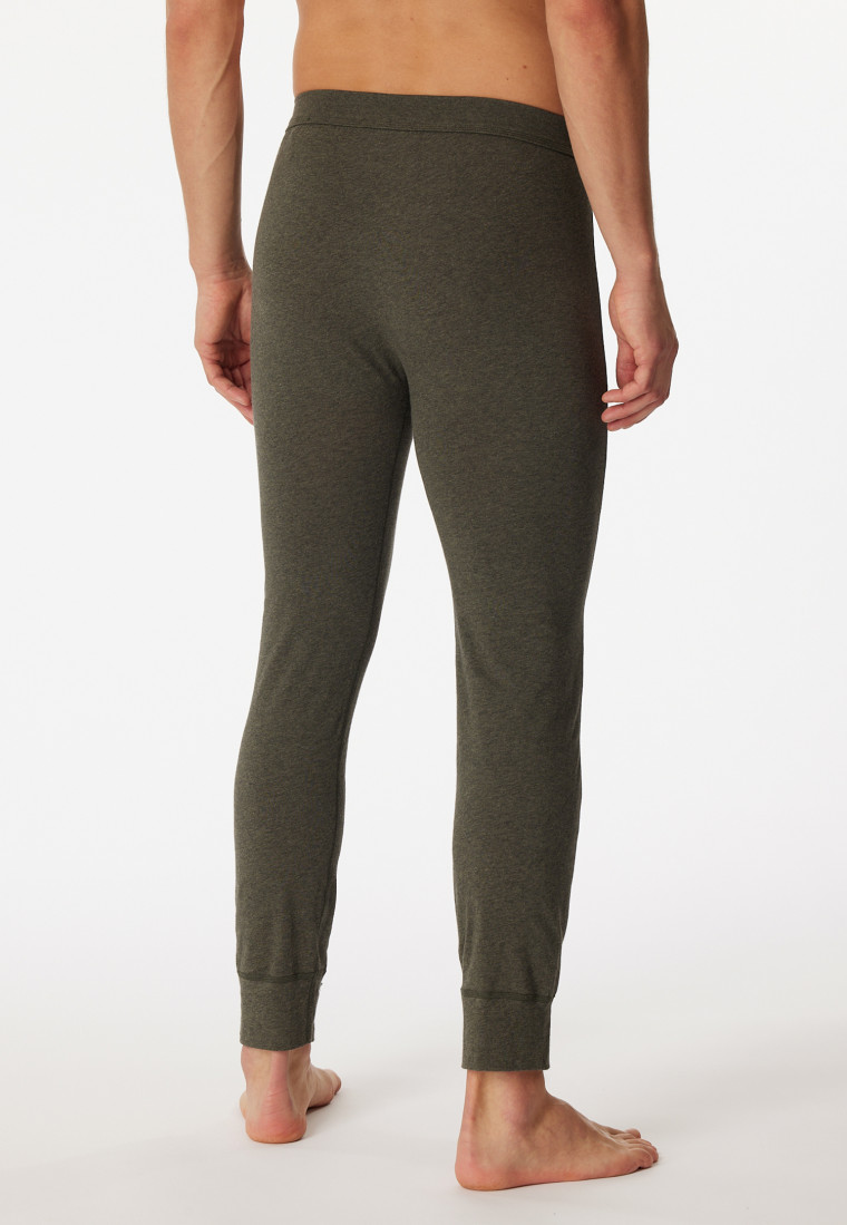 Pantaloni lunghi in cotone biologico di colore verde screziato - Essentials