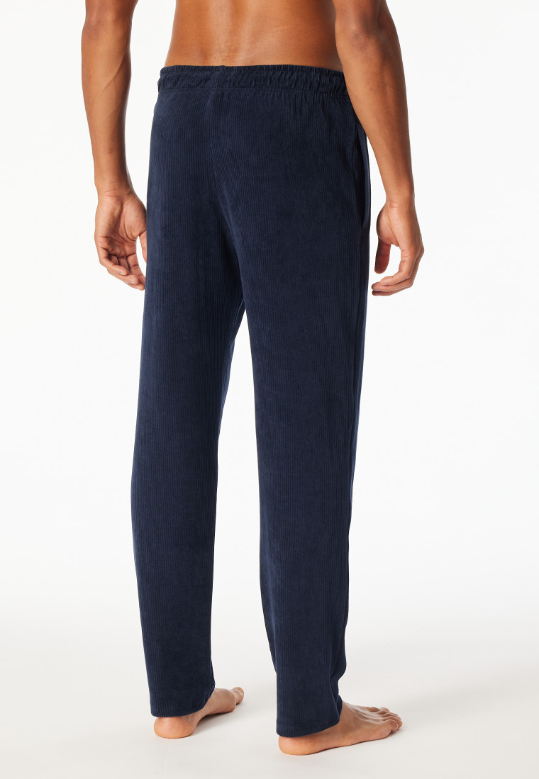 Pantaloni lunghi in velluto blu notte - Mix+ Relax