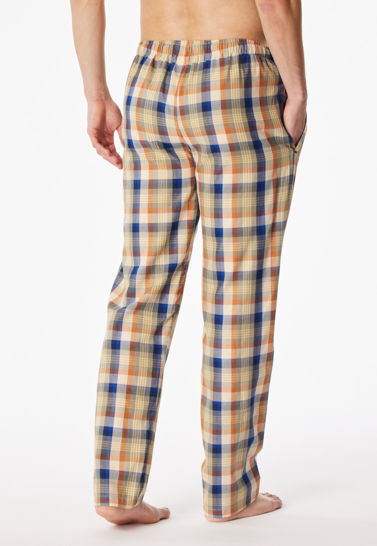 Hose lang Webware beige kariert - Mix+Relax