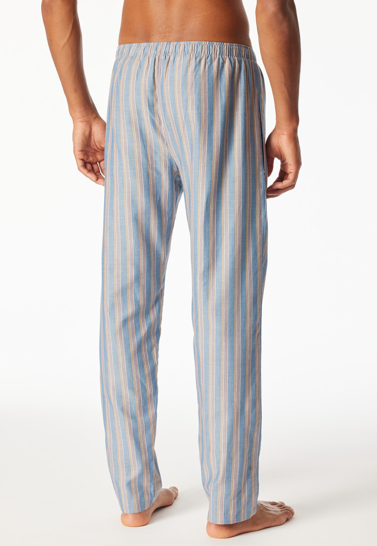Lange geweven broek blauw gestreept - Mix+ Relax