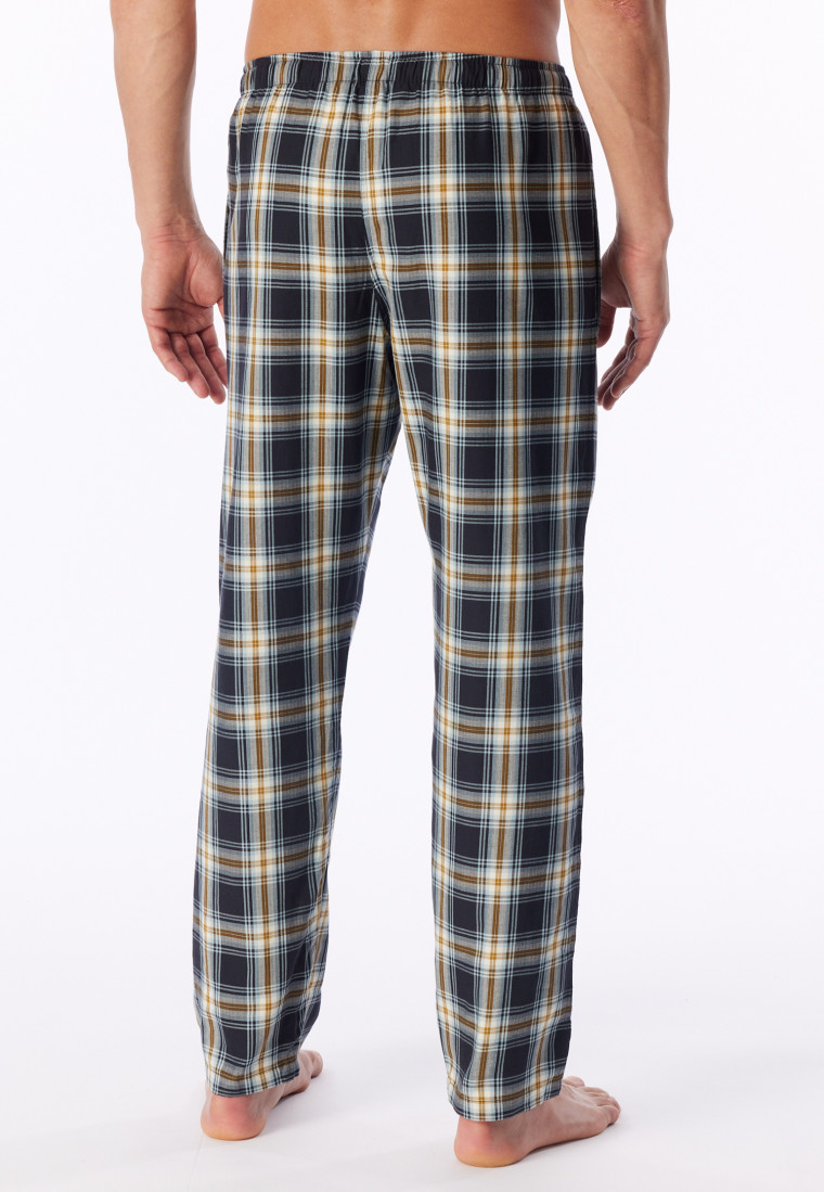Long pants, woven fabric, curry chequered - Mix+ Relax
