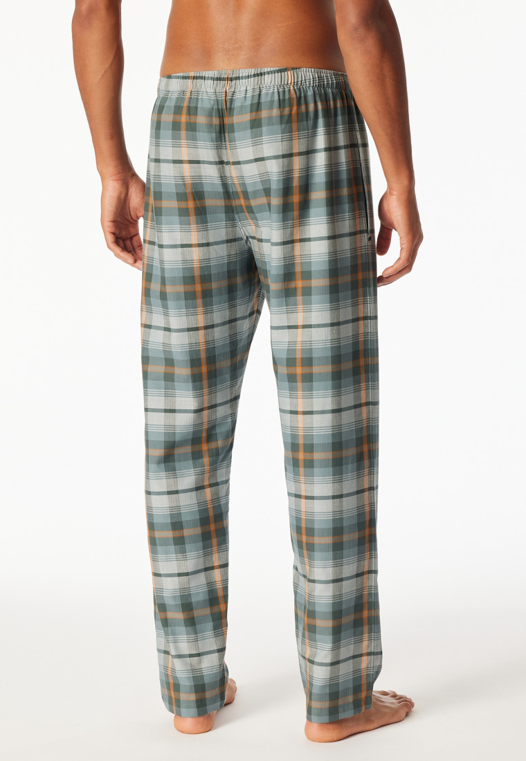 Lange geweven mineraal geruite broek - Mix+ Relax