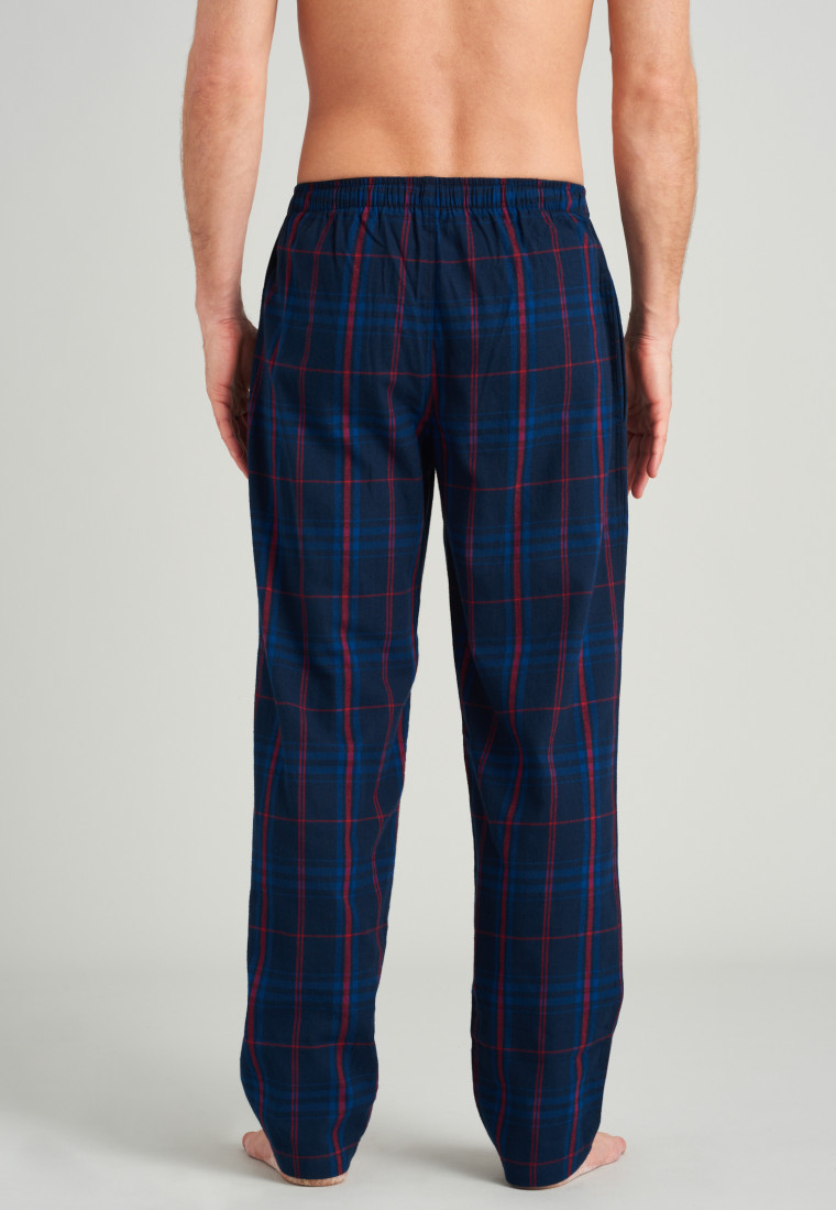 Pantalon long flanelle à carreaux bleu nuit - Mix + Relax