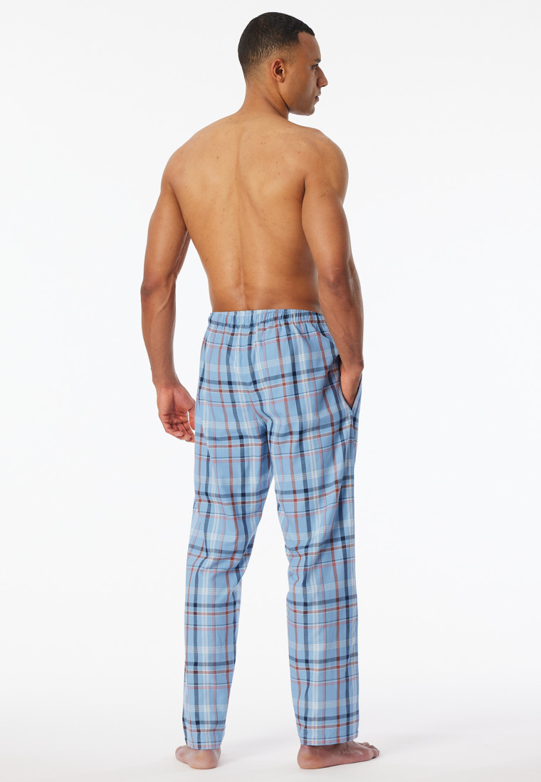 Hose lang Webware pacific blue kariert - Mix+Relax