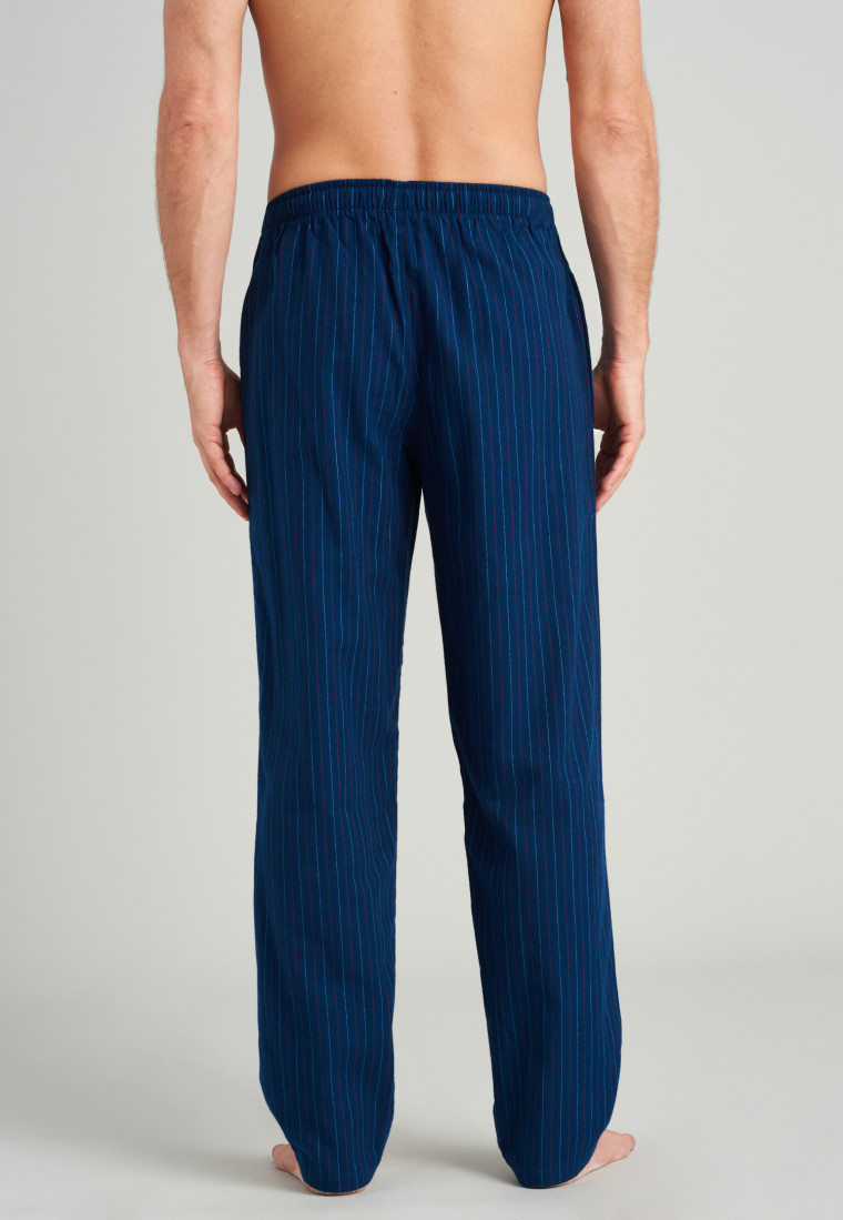 Broek lang flanel strepen blauw  Mix+Relax