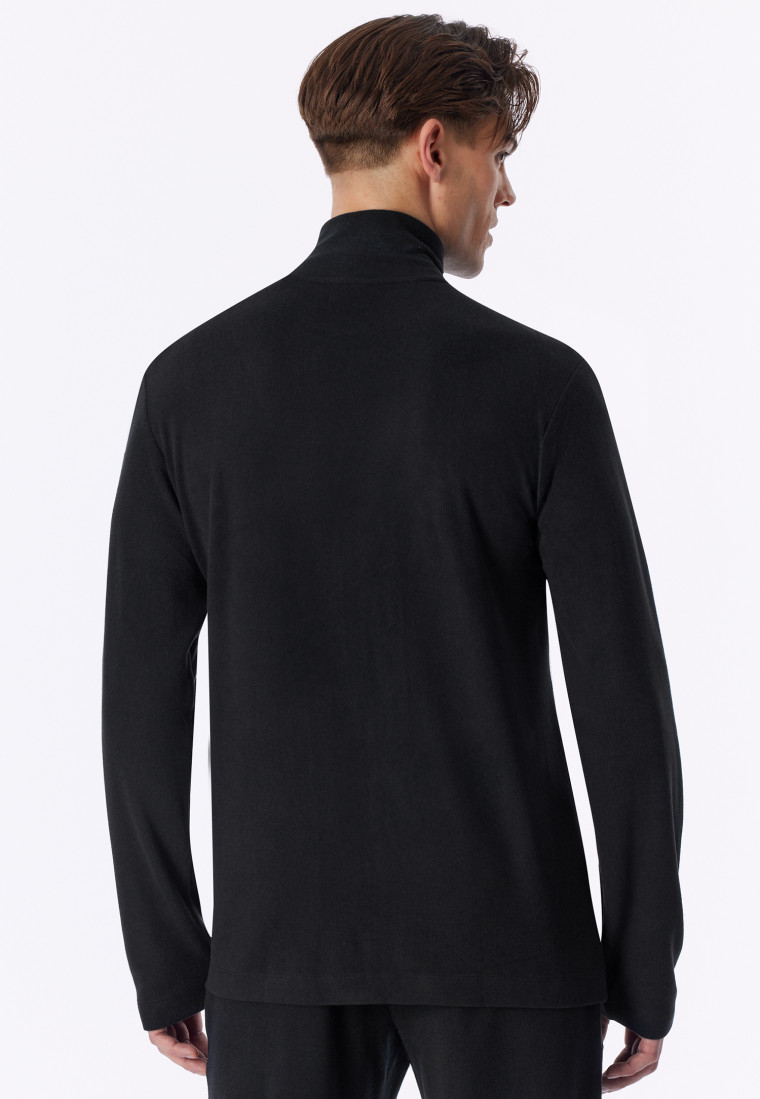 Jas met lange mouwen, dubbelrib, oversized, ritssluiting, warm, zwart - Mix+ Relax