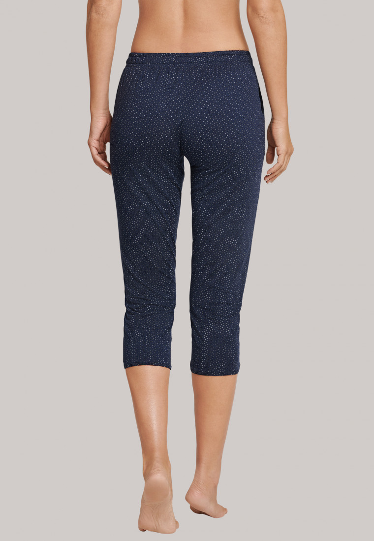 Jersey broek 3/4-lengte tulpenzoom nachtblauw bedrukt - Mix+Relax