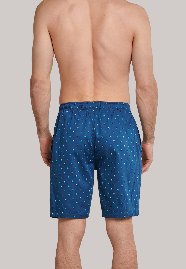 Long boxers woven fabric blue-gray patterned - Mix & Relax