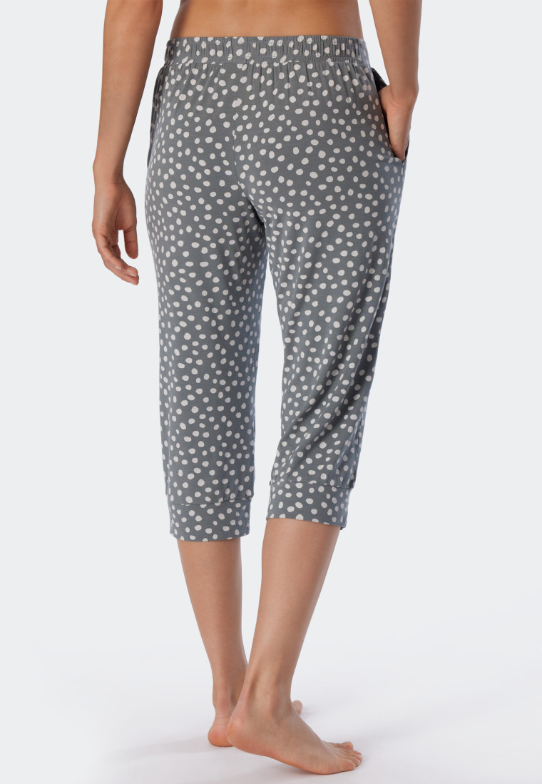 Loungehose 3/4-lang Modal Bündchen Punkte jade - Mix+Relax