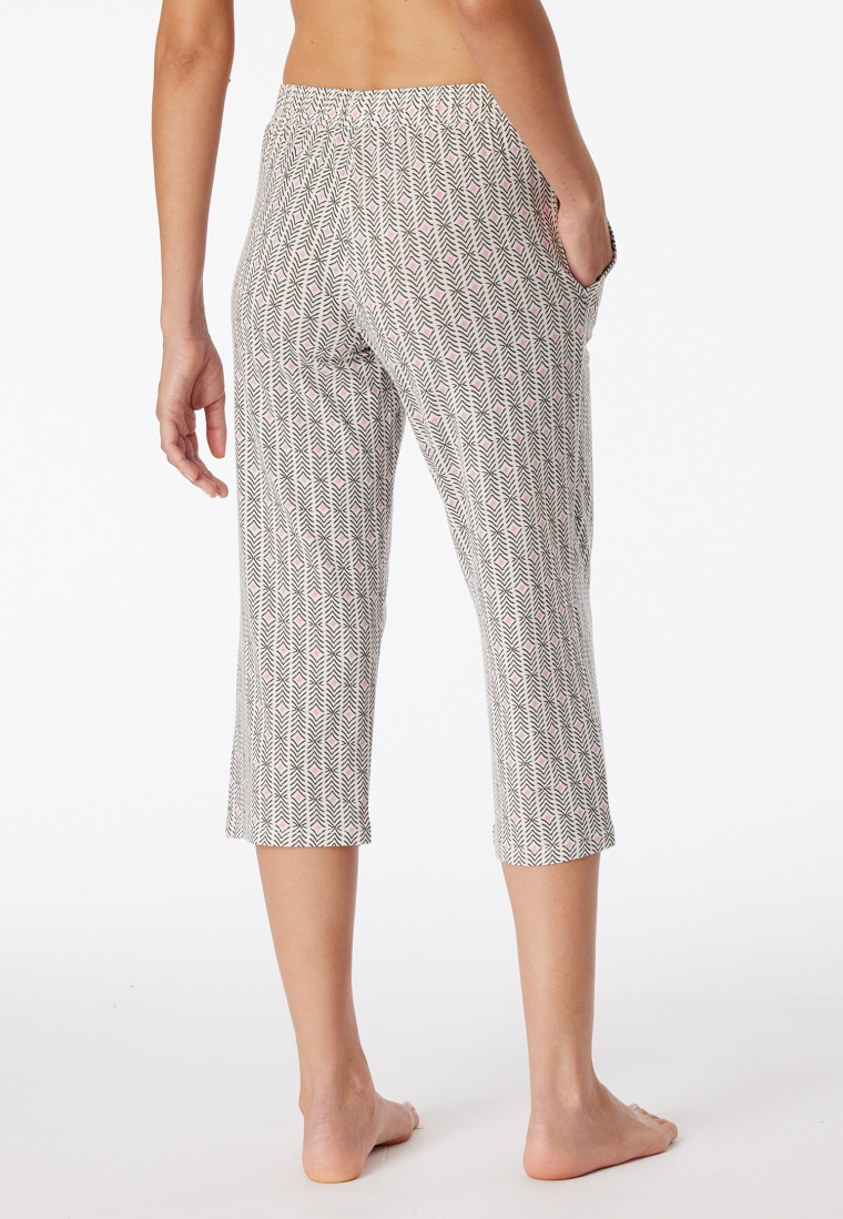 Lounge pants 3/4-length modal graphic print multicolor - Mix+Relax