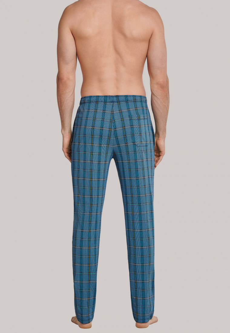 Long lounge pants interlock blue checkered - Mix+Relax