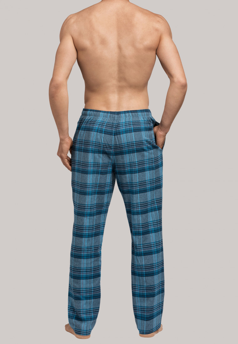 Loungehose lang Flanell bordeaux kariert - Mix+Relax