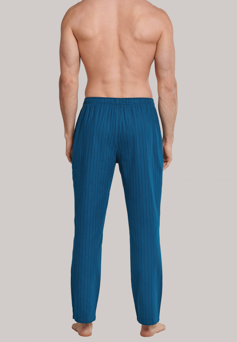 Loungehose lang Flanell Streifen nachtblau - Mix+Relax
