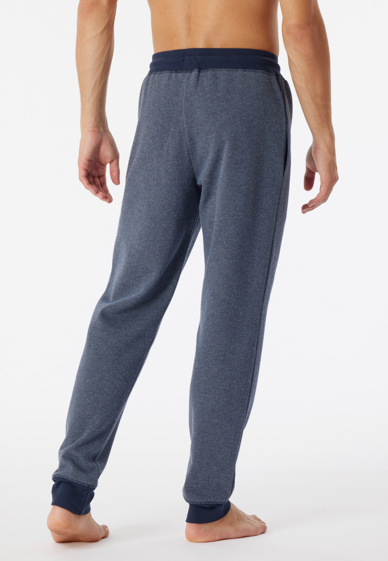 Lounge pants long fleece cuffs midnight blue - Mix & Relax