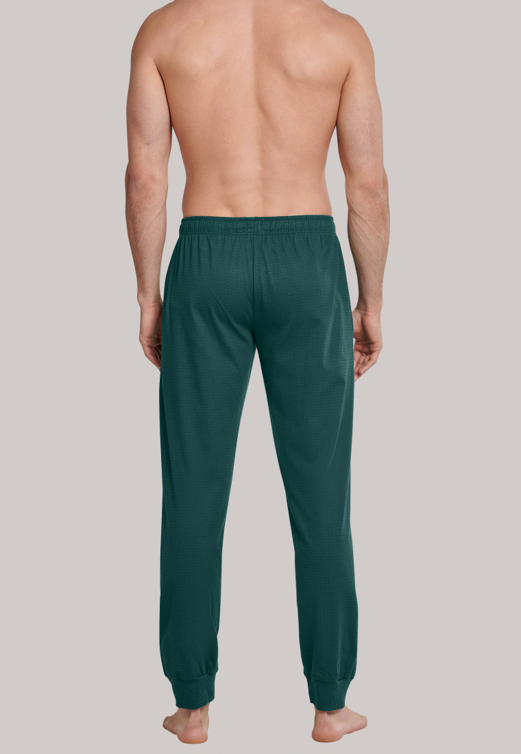 Loungehose lang Jersey Bündchen dunkelgrün - Mix+Relax