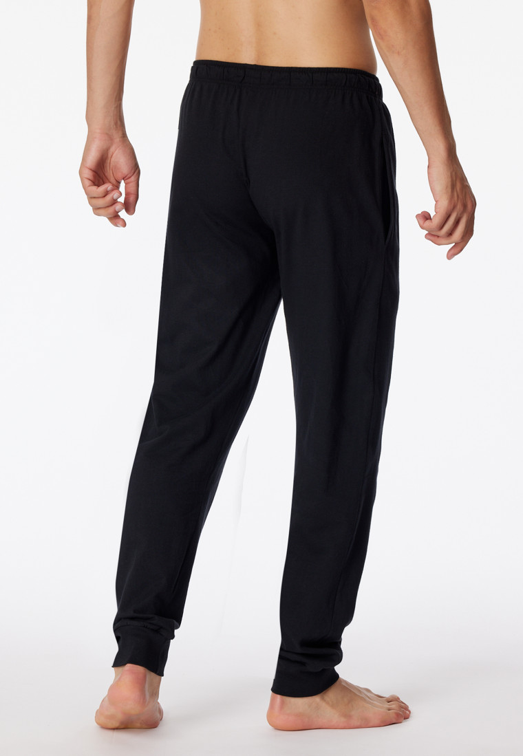 lang Loungehose SCHIESSER schwarz- | Jersey Bündchen Mix+Relax