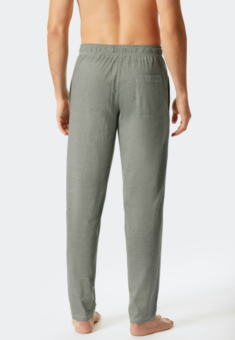 Loungehose lang Jersey khaki gemustert - Mix+Relax
