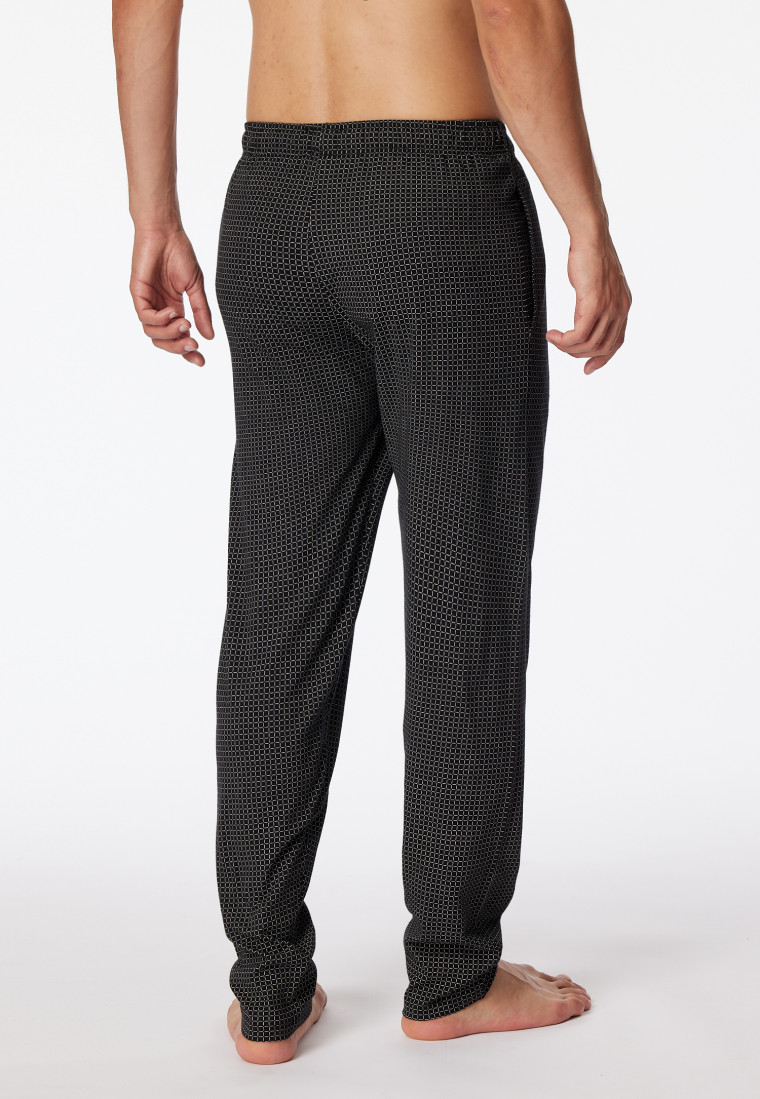 Pantalon d'intérieur long en jersey noir à motif - Mix+Relax