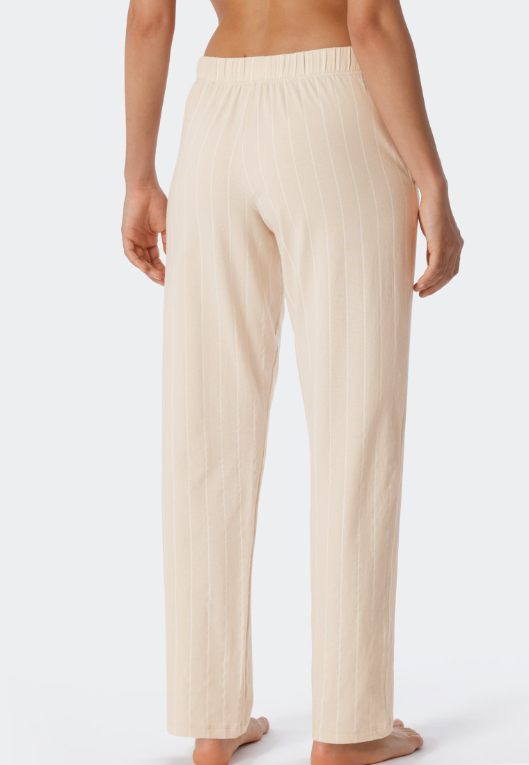 Loungehose lang Jersey Streifen sand - Mix+Relax