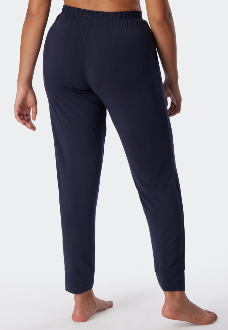 Lounge pants long modal cuffs blue - Mix + Relax