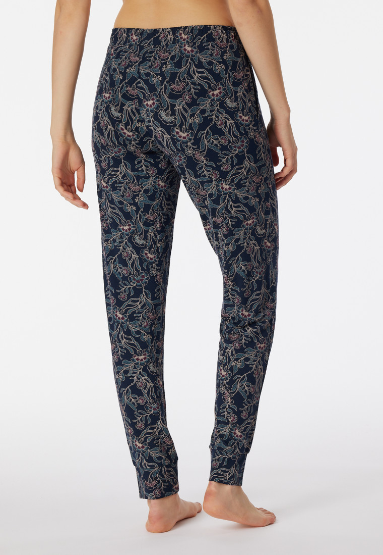 Lounge pants long modal cuffs patterned multicolored - Mix & Relax