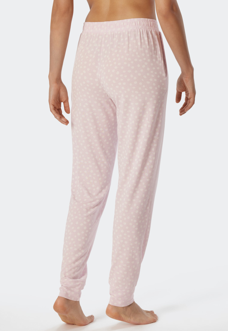 Lounge pants long modal cuffs powder pink - Mix & Relax